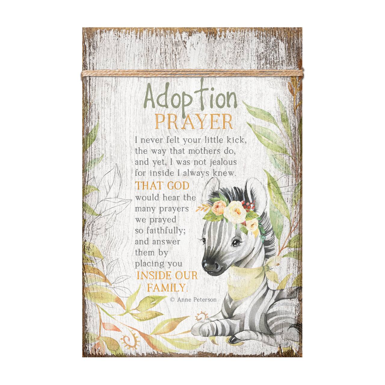 Adoption Prayer Plaque with Easel and Wall Hanger